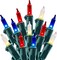 Red White Blue Christmas Lights Green Wire - 100 Count 4th July Decoration Patriotic Mini String Lights Waterproof for Indoor Outdoor Xmas Holiday Party Patio Independence Day Decoration
